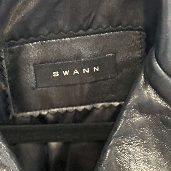 Women's SWANN So Very Soft Black Leather Jacket - Size M - Picture 8 of 12
